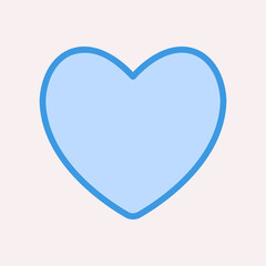 Heart icon in blue style, use for website mobile app presentation