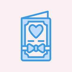 Wedding invitation icon in blue style, use for website mobile app presentation
