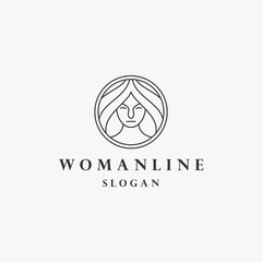 Woman logo icon flat design template
