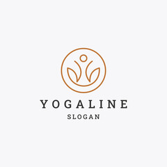 Yoga logo icon flat design template 