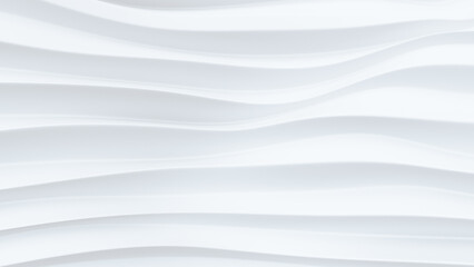 Abstract white wavy lines 3D render