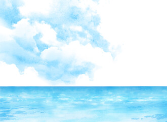 Obraz na płótnie Canvas 静かな海の風景　水彩画