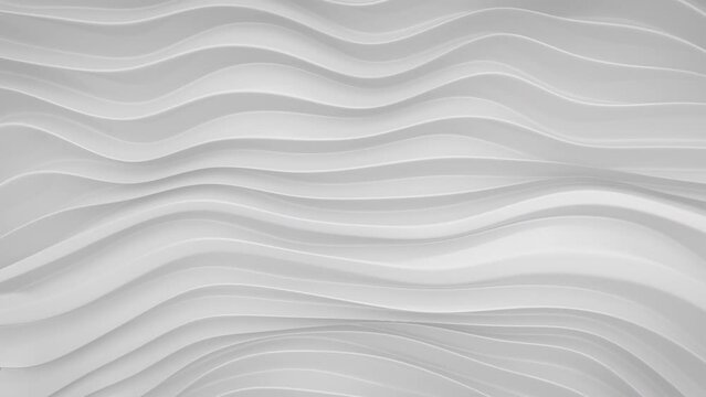 White smooth horizontal lines. Abstract background. Seamless loop 3D render animation