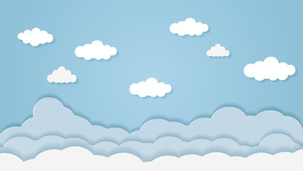Cloud background in paper style