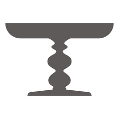 Cake stand in flat icon style. Empty tray for fruit and desserts. Vector silhouette