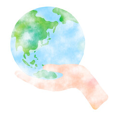 地球を持つ手（環境保護のイメージ）