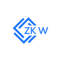 ZKW technology letter logo design on white  background. ZKW creative initials technology letter logo concept. ZKW technology letter design.
