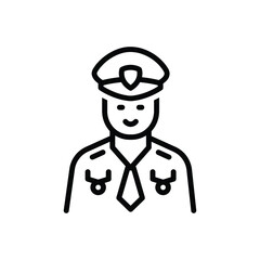 Black line icon for veteran