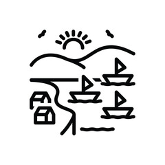 Black line icon for wonderful