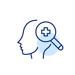 Mental health diagnostics. Pixel perfect, editable stroke line art icon