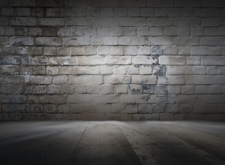 old interior with brick wall