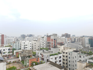 25-May-2022 Bashundhara residential area, Dhaka, Bangladesh.A drone footage of a building in Dhaka city, Bangladesh