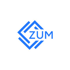 ZUM technology letter logo design on white  background. ZUM creative initials technology letter logo concept. ZUM technology letter design.
