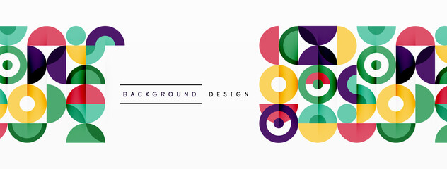 Fototapeta na wymiar Colorful circle abstract background. Minimal geometric template for wallpaper, banner, presentation