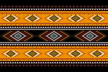 Geometric ethnic oriental seamless pattern traditional Design for background,carpet,wallpaper.clothing,wrapping,Batik fabric,Vector illustration.embroidery style, Sadu. - obrazy, fototapety, plakaty