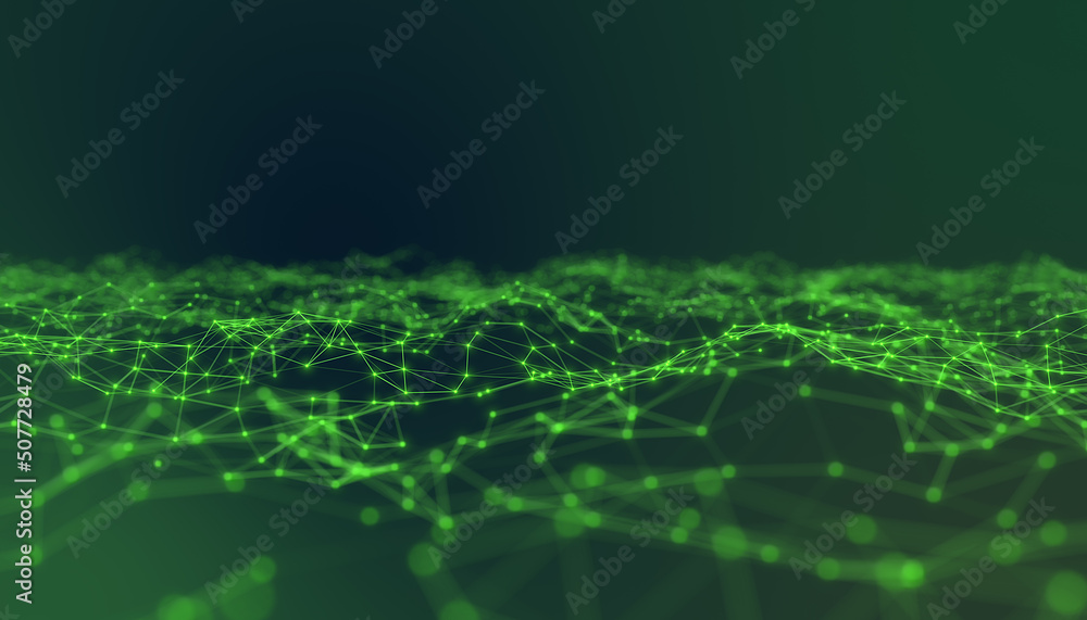 Poster illustration of abstract network connection structure
