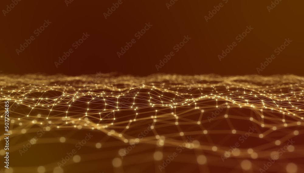 Poster illustration of abstract network connection structure