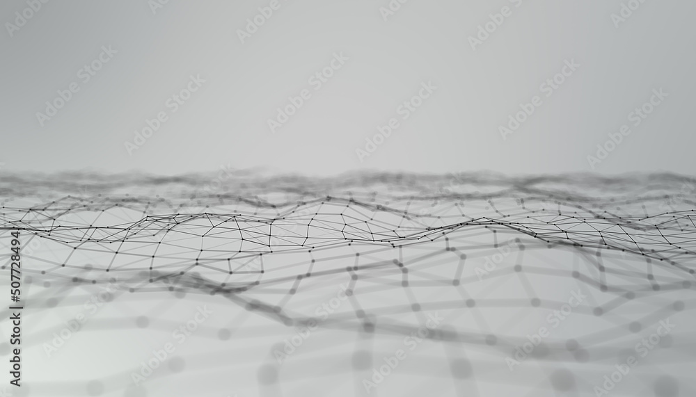 Poster illustration of abstract network connection structure