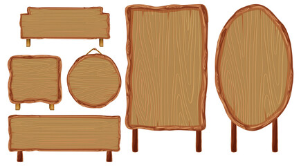 Set of different wooden sign boards