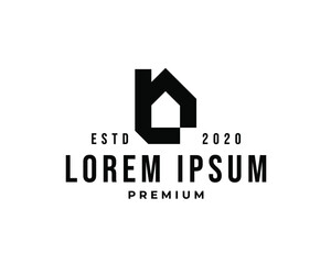 Simple Building House Shape Architecture Interior Construction Real Estate Business Company Stock Vector Logo Design Template