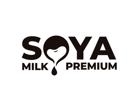 soya bean milk logo. Water drop logo. Great for milk product logo