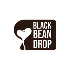 Black bean or soy bean logo. Water drop logo. Great for product logo