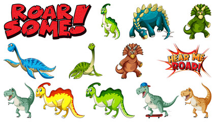 Font design and many dinosaurs © GraphicsRF