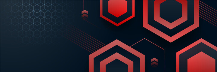 Black and red abstract banner background