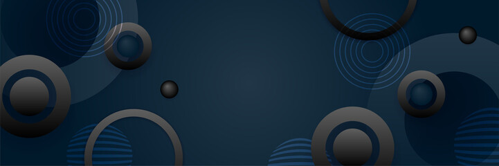 Black and blue abstract banner background