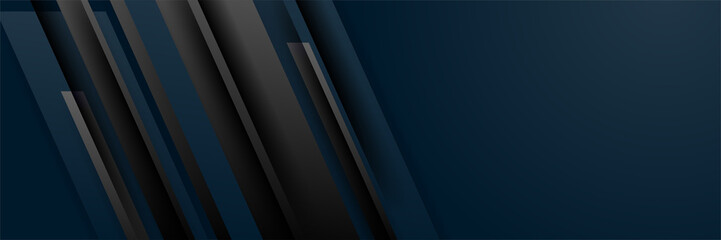 Obraz premium Black and blue abstract banner background