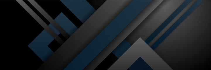 Obraz premium Black and blue abstract banner background