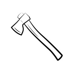 Old wooden axe vector isolated on a white background. Lumberjack icon.