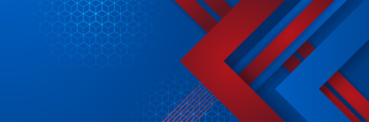 Red and blue abstract banner background