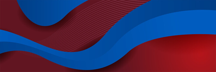 Naklejka premium Red and blue abstract banner background