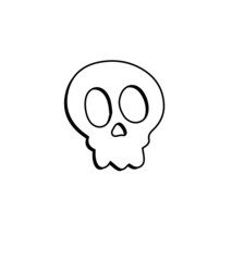 Skull icon doodle style