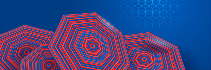 Red and blue abstract banner background