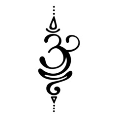 Om sign. Symbol and sign of spiritual practices, yoga. - obrazy, fototapety, plakaty