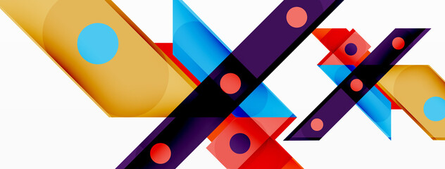 Bright colorful straight lines geometric abstract background. Trendy overlapping lines composition for wallpaper, banner, background or landing