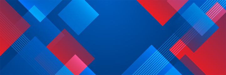 Blue and red abstract banner background