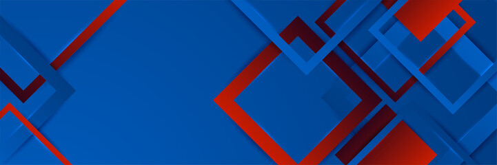 Blue and red abstract banner background