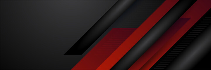 Black and red abstract banner background