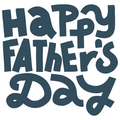 Happy Fathers Day lettering. Black and white, suitable for screen printing, cutting machine.