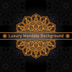 Circle Pattern Creative Luxury Ornamental Mandala, Flower Mandala with gradient color with unique Background Design in gold color vector