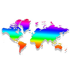 detailed world map vector multicolored