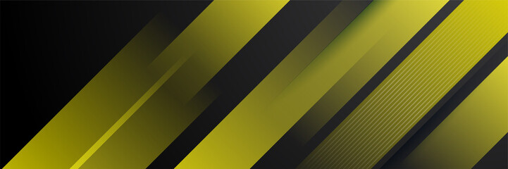Black and yellow abstract banner background