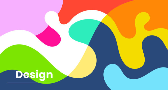 Abstract fluid summer colorful  background vector design. Wallpaper banner, magazine, social media, creative album, art cover editable layout illustration template.