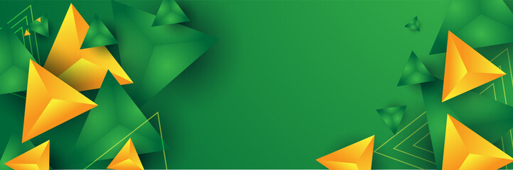Green and yellow abstract banner background