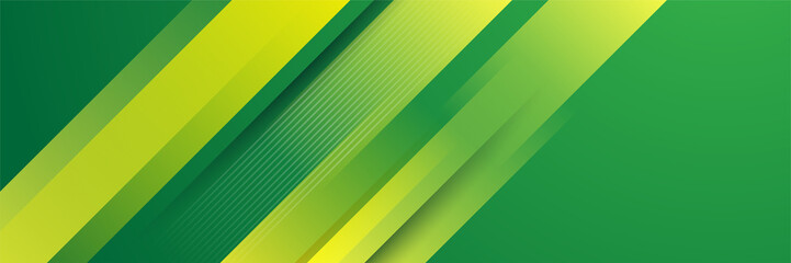 Green and yellow abstract banner background