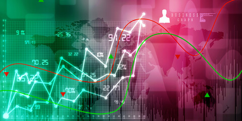 2d rendering Stock market online business concept. business Graph 
