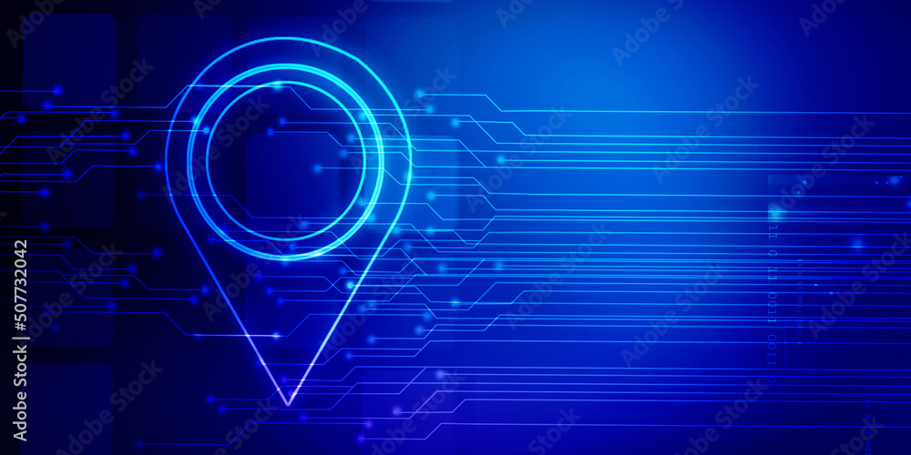 Poster 2d rendering red map pointer